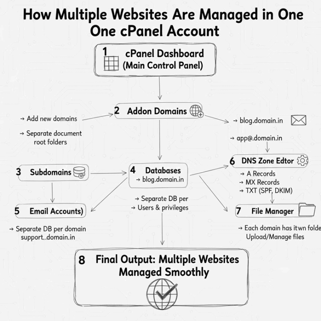 How to Manage Multiple Websites from One cPanel Hosting