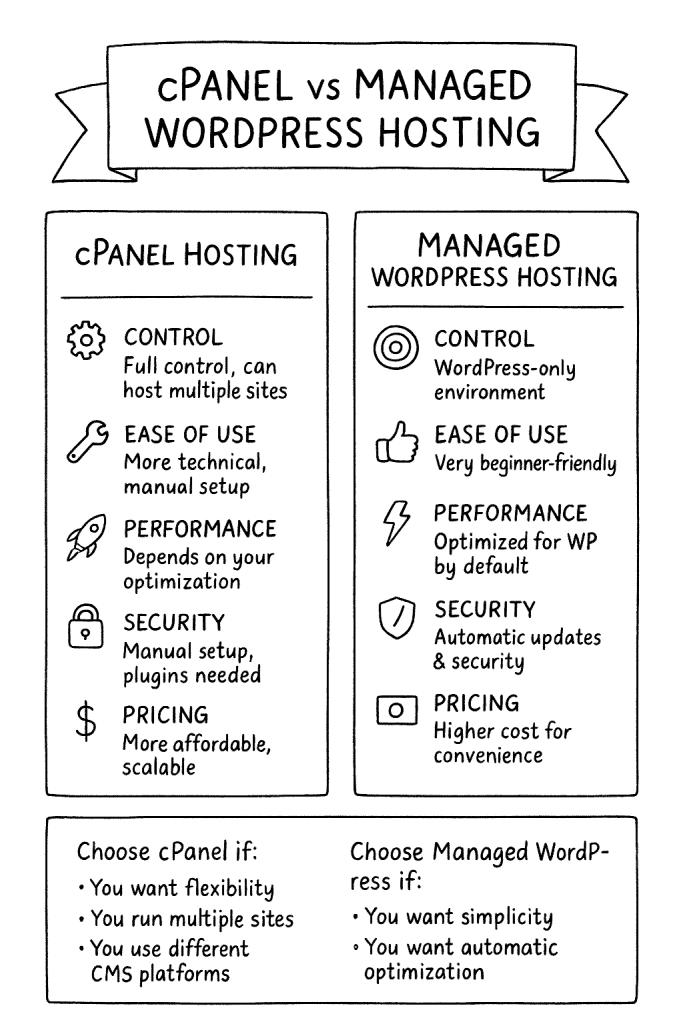 cPanel Hosting vs. Managed WordPress Hosting: Which Is Right?
