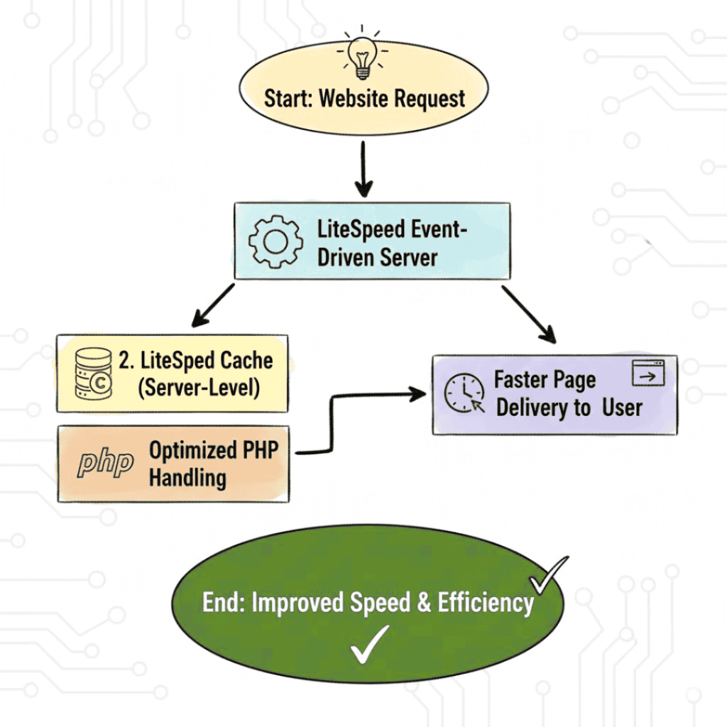 LiteSpeed server performance flowchart