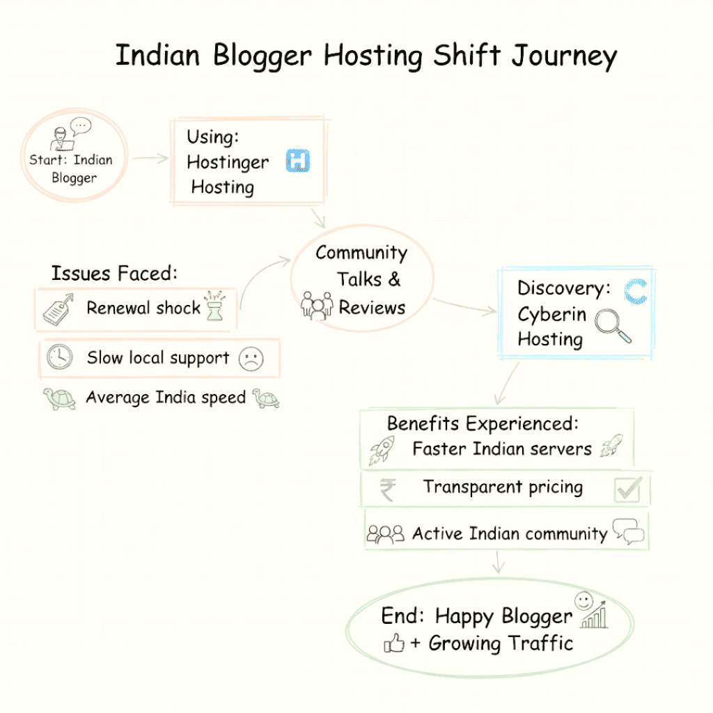 Indian bloggers switching from Hostinger Hosting to Cyberin